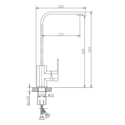 Смеситель для кухни Haiba (HB70806) фото в интернет-магазине Русалия