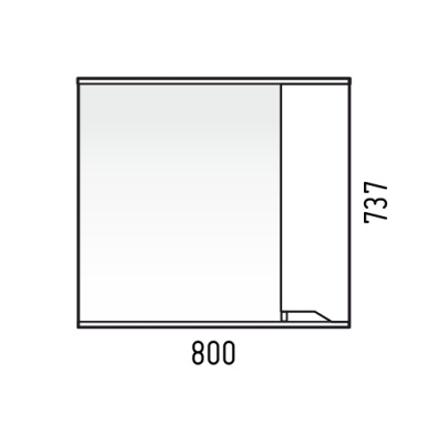 Зеркало-шкаф "Теона 80", белое, правое Corozo фото в интернет-магазине Русалия