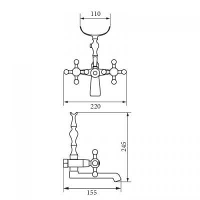 Смеситель для ванны Agatha Chromo VR.AGT-3701.CR Veragio фото в интернет-магазине Русалия