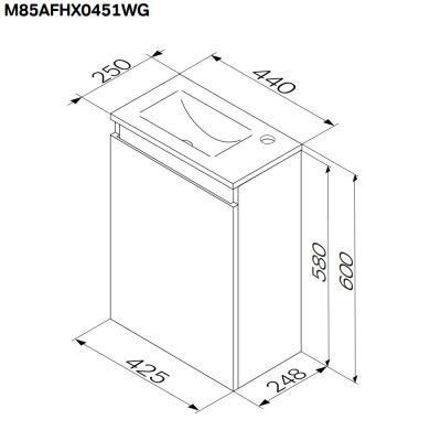 M85AFHX0451WG X-Joy, База под раковину, подвесная, 45 см, 1 дверца, белый глянец Am.Pm фото в интернет-магазине Русалия