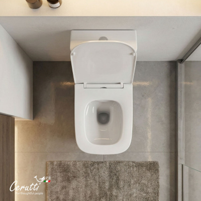 Унитаз напольный Ceruttispa АРНО (ARNO) CT7838 безободковый (620х345х800) фото в интернет-магазине Русалия