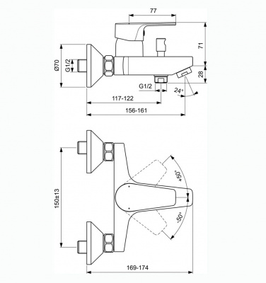 Комплект смесителей Esla BC264AA Ideal Standard фото в интернет-магазине Русалия