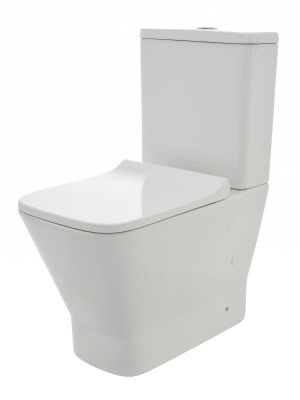 AQM1005 Унитаз напольный Rimless c сиденьем SoftClose, горизонтальный выпуск. 620x345x415мм AQUAme фото в интернет-магазине Русалия