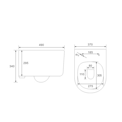 Унитаз подвесной Evo VT1-34S безободковый, цвет белый, ультратонкое soft-close сиденье Vincea фото в интернет-магазине Русалия