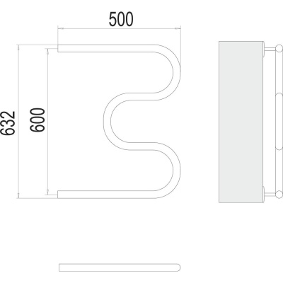 Полотенцесушитель водяной Terminus М-образный (1") 60х50 4620768881190 фото в интернет-магазине Русалия