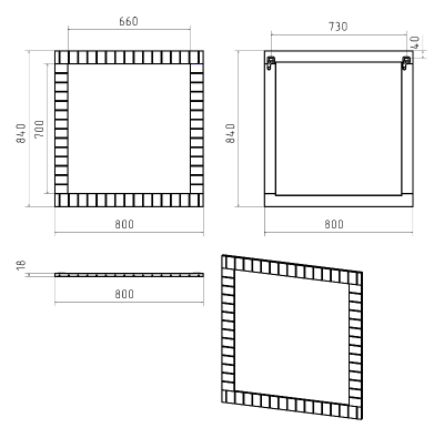 Зеркало Gloster 80 GLOS-02080-48-2 Brevita фото в интернет-магазине Русалия