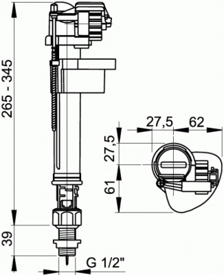 Заливной клапан А18 1/2" Alcaplast УЦЕНКА! Витринный образец! фото в интернет-магазине Русалия