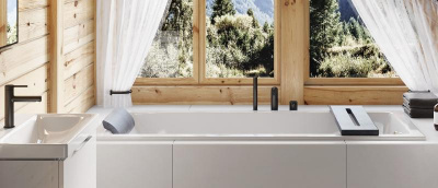 Смеситель на борт ванны EXCELLENT Pi AREX.1234BL (черный мат) фото в интернет-магазине Русалия