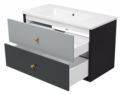 Тумба Кристиан 100 подвесная с раковиной Dreja Euphoria 100 Brevita фото в интернет-магазине Русалия