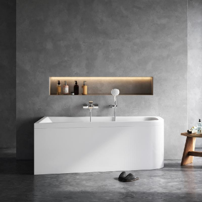 W72A-160L100W-A2 Ванна акриловая spirit  ассиметричная 160x100, без слива/перелива, левосторонняя Am.Pm фото в интернет-магазине Русалия