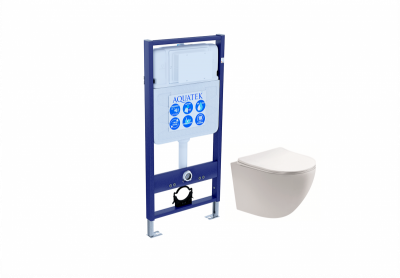 SET AQUATEK ЕВРОПА (рама AQUATEK Standard INS-0000012(без клавиши и крепежа)+унитаз ЕВРОПА AQ1900-00 с тонким сиденьем soft-close фото в интернет-магазине Русалия