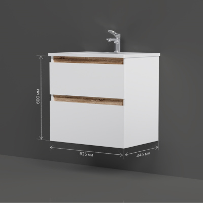 M85AFHX0652WG X-Joy, База под раковину, подвесная, 65 см, 2 ящика, белый глянец Am.Pm фото в интернет-магазине Русалия