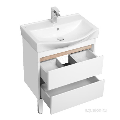 Тумба под раковину AQUATON Нортон 65 белая 1A248801NT010 фото в интернет-магазине Русалия