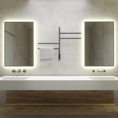 Полотенцесушитель электрический Vincea VTD-1S1CGE 43x60, графит, таймер фото в интернет-магазине Русалия