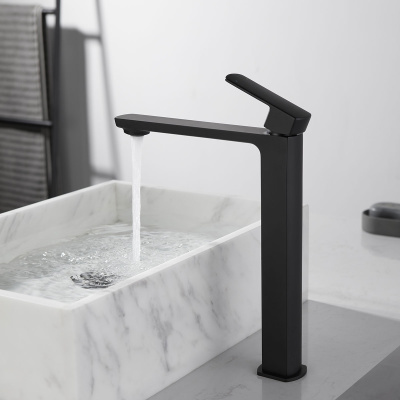 Смеситель для накладной раковины Next VBF-1N2MB однорычажный, черный Vincea фото в интернет-магазине Русалия