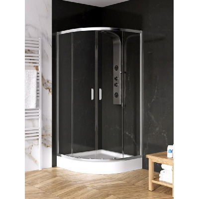 Душевое ограждение NEW TRENDY SUVIA с поддоном 80x80x201 ZS-0001 (хром) фото в интернет-магазине Русалия