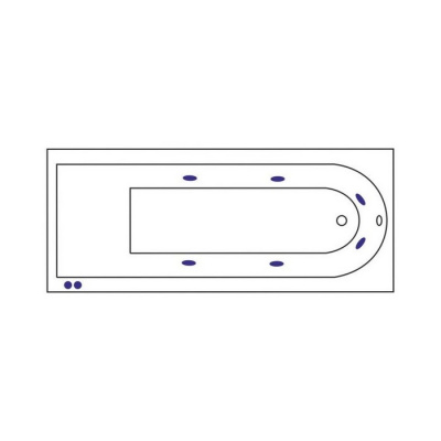 Ванна EXCELLENT Aurum Slim 180x80 "HYDRO" (хром) фото в интернет-магазине Русалия