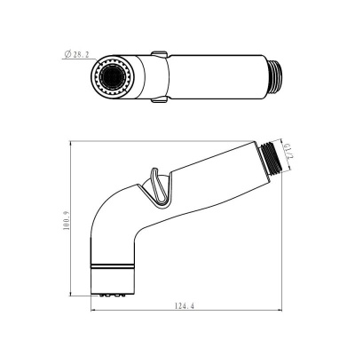 Гигиеническая лейка Rose RH82H, черный фото в интернет-магазине Русалия