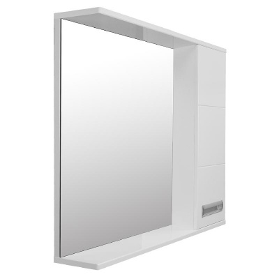 Зеркало-шкаф Loranto Дина 75, 750х700х140 правостороннее, белое (CS00049720) фото в интернет-магазине Русалия