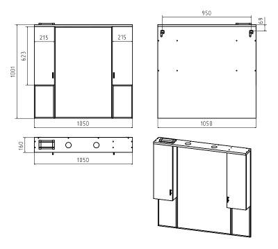 Зеркальный шкаф Дива 105 П-Див04105-013 Misty фото в интернет-магазине Русалия