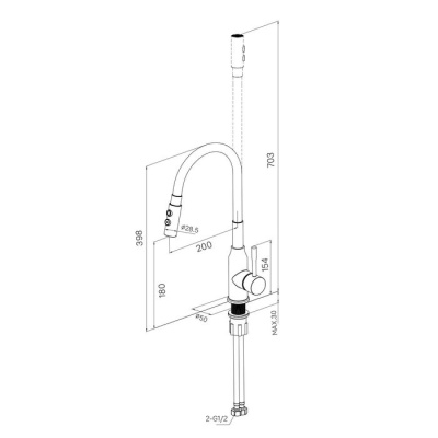 Смеситель для кухни Milardo (M01SB2FM05) фото в интернет-магазине Русалия