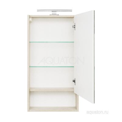 Зеркальный шкаф AQUATON Сканди 45 белый, дуб верона 1A252002SDB20 фото в интернет-магазине Русалия