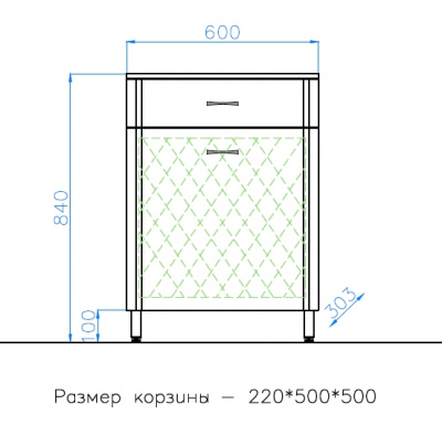 Комод ТН 600 с корзиной Эко Стандарт Style Line фото в интернет-магазине Русалия