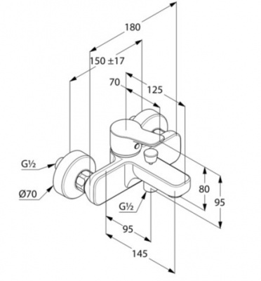 Смеситель для ванны PURE&EASY 376810565 KLUDI фото в интернет-магазине Русалия