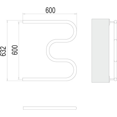 Полотенцесушитель водяной Terminus М-образный (1") 60х60 4620768881213 фото в интернет-магазине Русалия