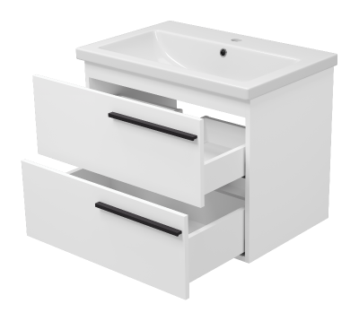 Тумба Ненси 70 подвесная (белая) с раковиной Cersanit Como 70 Misty фото в интернет-магазине Русалия