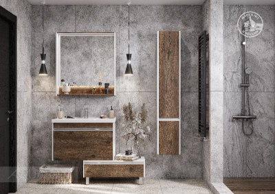 Тумба под раковину AQUATON Капри 80 таксония темная 1A230201KPDB0 фото в интернет-магазине Русалия