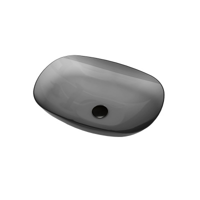 Раковина прозрачная Vincea VBS-6T12B, 540*360*150, накладная, цвет черный фото в интернет-магазине Русалия