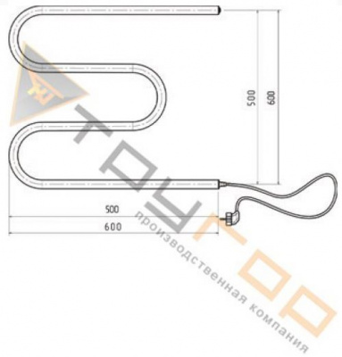 Полотенцесушитель электрический ПЭК 2 50х50 Тругор фото в интернет-магазине Русалия