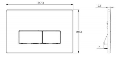 Кнопка смыва AZARIO двойная, квадратная, черная матовая (AZ-8200-0092/AZ-P58-0190) фото в интернет-магазине Русалия