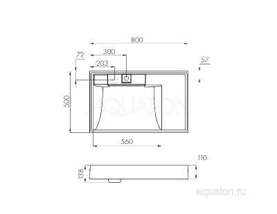Раковина AQUATON Рейн 80 графит 1A72113KRW210 фото в интернет-магазине Русалия