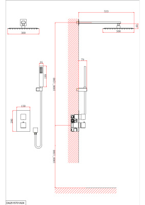 Душевая система D&K встраиваемая термостатическая Bayern.Liszt (DA2515701A04) фото в интернет-магазине Русалия