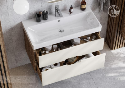 Тумба под раковину AQUATON Оливия 90 бежевый, дуб велл 1A254401OLVG0 фото в интернет-магазине Русалия