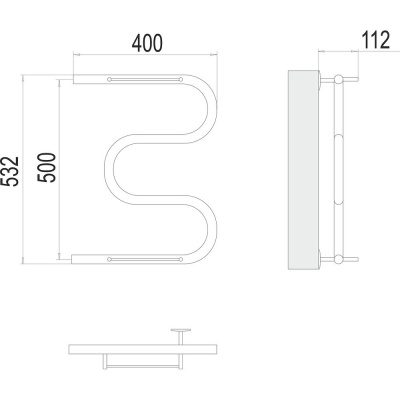 Полотенцесушитель водяной Terminus М-образный (1") 50х40 4620768880322 фото в интернет-магазине Русалия