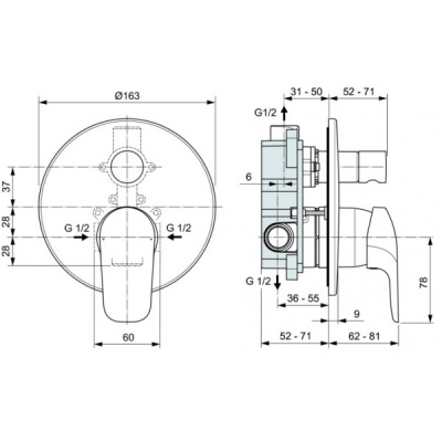 Душевая система встраиваемая Ceraflex BC447AA Ideal Standard фото в интернет-магазине Русалия