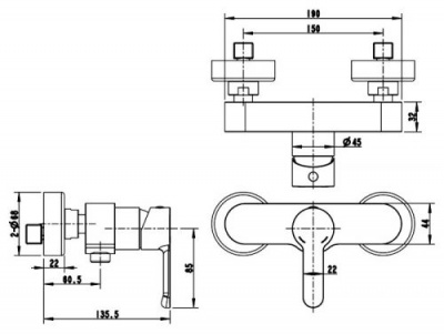 Смеситель для душа Stream F93783C-01A Bravat фото в интернет-магазине Русалия