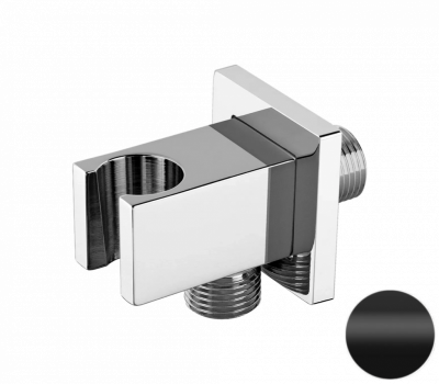 Держатель ручного душа с подключением шланга Remer 337QNO, черный матовый фото в интернет-магазине Русалия