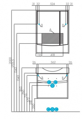 Зеркальный шкаф Инфинити 65 белый 1A197002IF010 Акватон фото в интернет-магазине Русалия