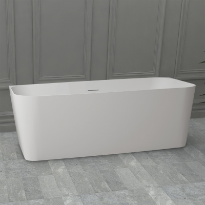 Ванна из искусственного камня ABBER Stein AS9617 белая матовая 170х75х55 см фото в интернет-магазине Русалия