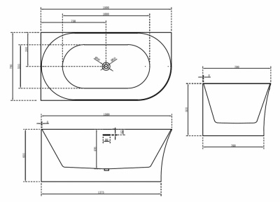 Акриловая ванна ABBER AB9258-1.5 L 150х78х60 см фото в интернет-магазине Русалия