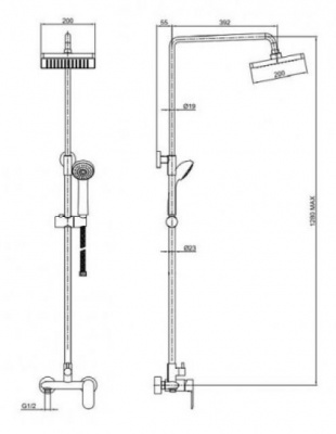 Душевая система со смесителем Opal F9125183CP-A-RUS Bravat фото в интернет-магазине Русалия