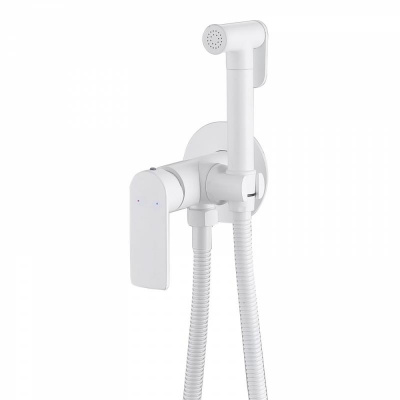 Смеситель ABBER Weiss Insel AF8025W с гигиеническим душем, белый фото в интернет-магазине Русалия