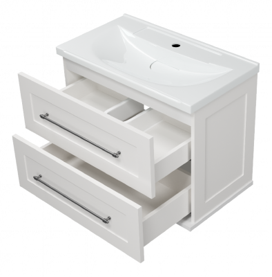 Тумба Марта 70 подвесная (белая) с раковиной Misty EVVA 70 Misty фото в интернет-магазине Русалия