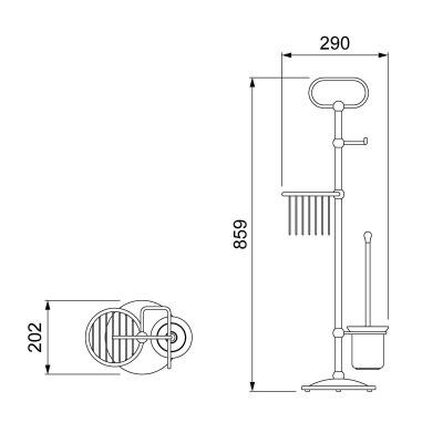 Стойка в ванную комнату Timo Nelson (160185/02) антик фото в интернет-магазине Русалия
