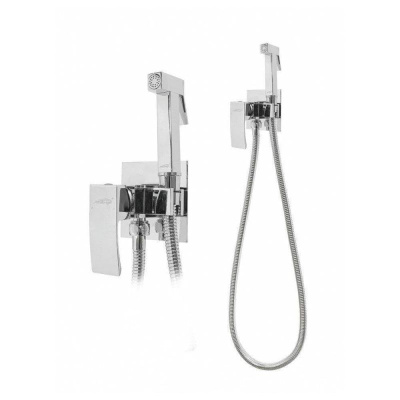 Гигиенический душ со смесителем встраиваемый Hansberge H3077C, хром фото в интернет-магазине Русалия