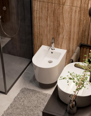 AQM2101 Биде подвесное с отв под смеситель, с переливом 515x360x345мм AQUAme фото в интернет-магазине Русалия